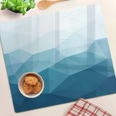 Schneidebrett glas Blaues Dreieck mit Farbverlauf