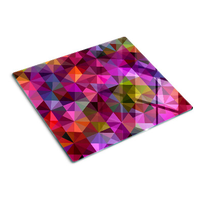 Glasschneidebrett Geometrie in Rosa- und Lilatönen