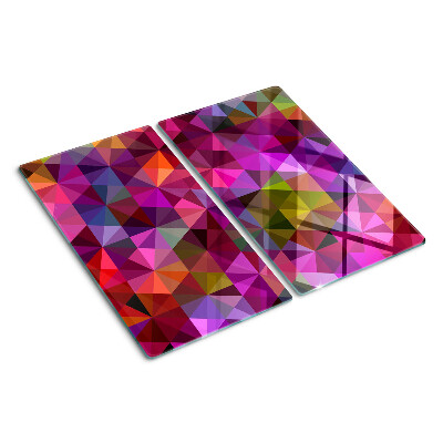 Glasschneidebrett Geometrie in Rosa- und Lilatönen