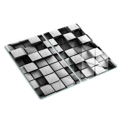 Glasschneidebrett Geometrische Muster in Grautönen