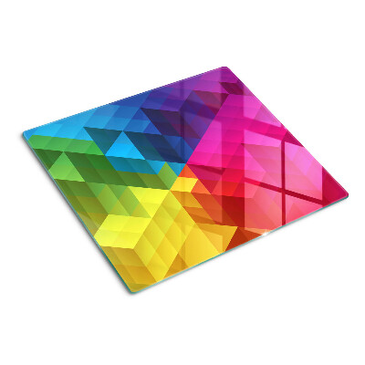 Glasschneidebrett Bunte Geometrie in Dreiecken
