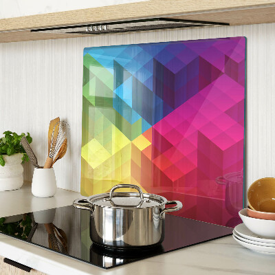 Glasschneidebrett Bunte Geometrie in Dreiecken