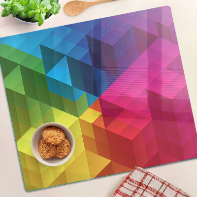 Glasschneidebrett Bunte Geometrie in Dreiecken