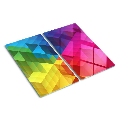 Glasschneidebrett Bunte Geometrie in Dreiecken