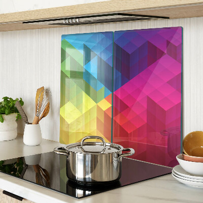 Glasschneidebrett Bunte Geometrie in Dreiecken