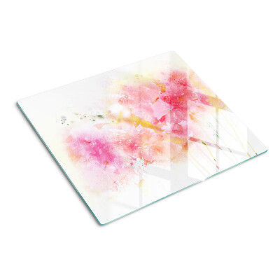 Schneidebrett glas Blumenaquarelle in Pastellfarben