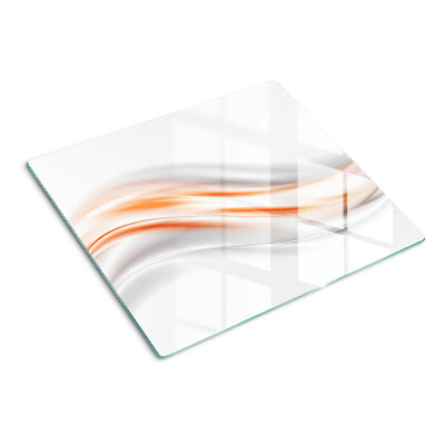 Schneidebrett glas Wellen in Orange- und Grautönen