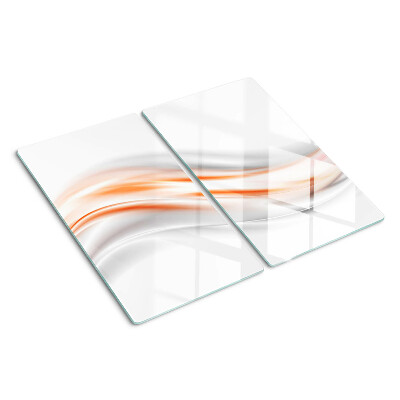 Schneidebrett glas Wellen in Orange- und Grautönen