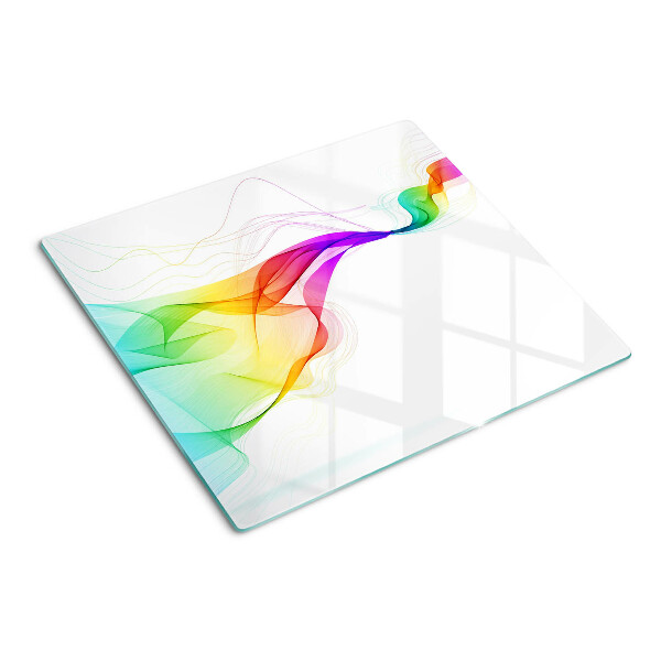 Schneidebrett glas Regenbogenwellen aus Farben
