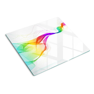 Schneidebrett glas Regenbogenwellen aus Farben