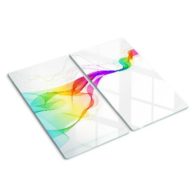 Schneidebrett glas Regenbogenwellen aus Farben