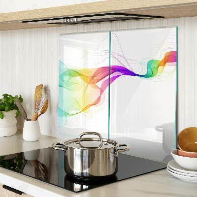 Schneidebrett glas Regenbogenwellen aus Farben