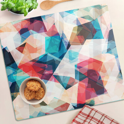 Schneidebrett glas Abstrakte Geometrie in Pastellfarben