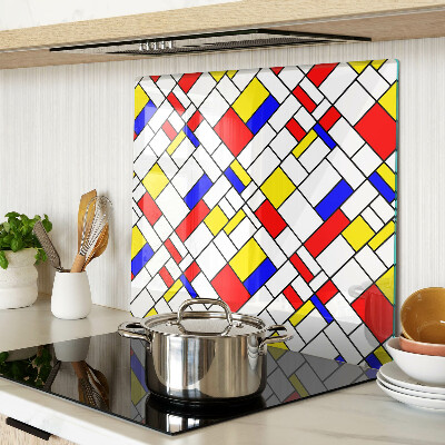 Schneidebrett glas Geometrie im Stil von Mondrian