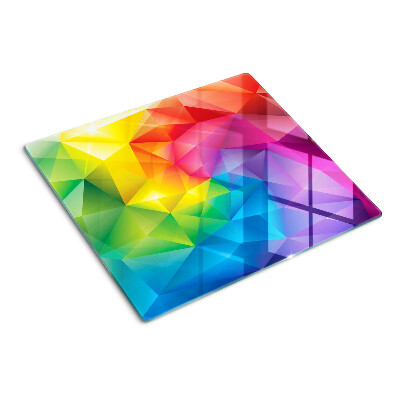 Schneidebrett glas Bunte Geometrie in Regenbogenfarben