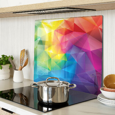 Schneidebrett glas Bunte Geometrie in Regenbogenfarben