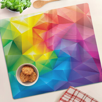 Schneidebrett glas Bunte Geometrie in Regenbogenfarben