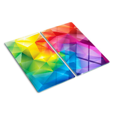 Schneidebrett glas Bunte Geometrie in Regenbogenfarben
