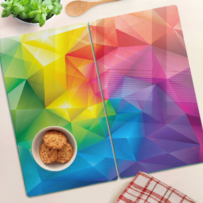 Schneidebrett glas Bunte Geometrie in Regenbogenfarben