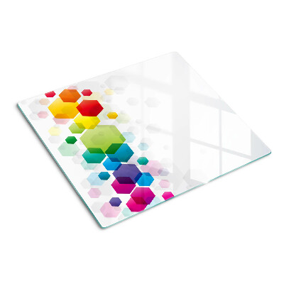Glasschneidebrett Bunte Sechsecke auf dem Hintergrund