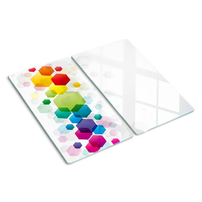Glasschneidebrett Bunte Sechsecke auf dem Hintergrund