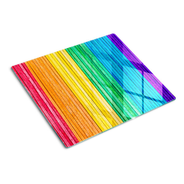 Schneidebrett glas Regenbogenfarbene Streifen