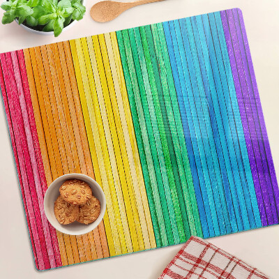 Schneidebrett glas Regenbogenfarbene Streifen