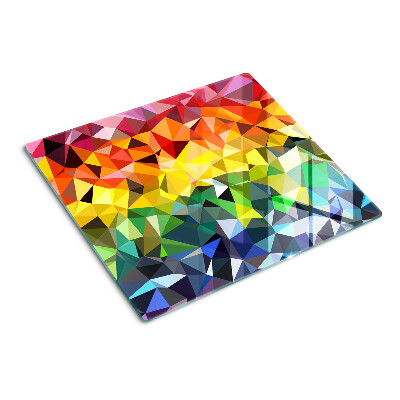 Glasschneidebrett Buntes Dreiecksmosaik