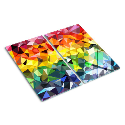 Glasschneidebrett Buntes Dreiecksmosaik