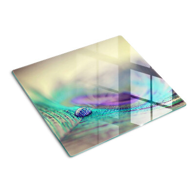 Glasschneidebrett Ein Tropfen auf einem Blatt