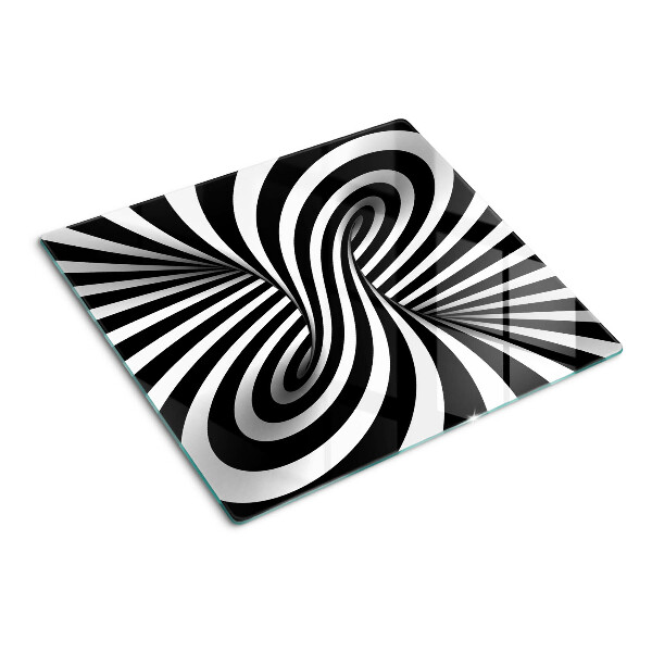 Schneidebrett glas Schwarz-weißes Spiralmuster