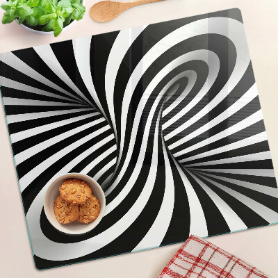 Schneidebrett glas Schwarz-weißes Spiralmuster