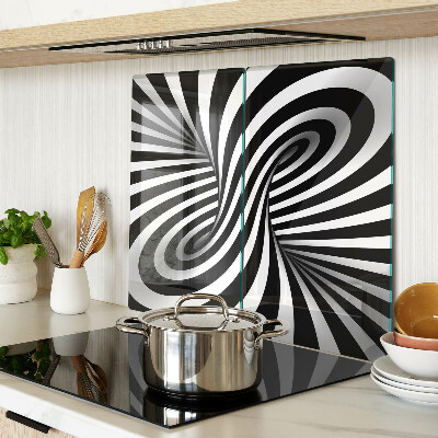 Schneidebrett glas Schwarz-weißes Spiralmuster