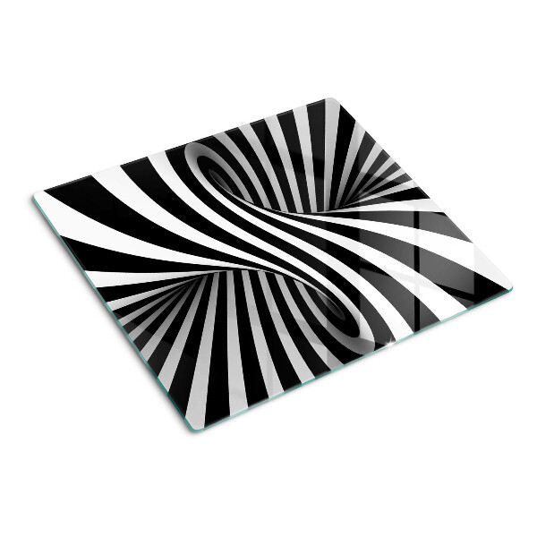 Glasschneidebrett Schwarz-weißes Spiralmuster