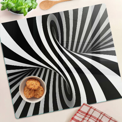 Glasschneidebrett Schwarz-weißes Spiralmuster
