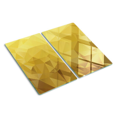 Glasschneidebrett Geometrie in Goldtönen