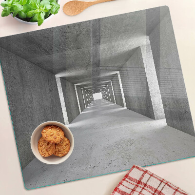 Schneidebrett glas Architektonischer Tunnel in Grautönen