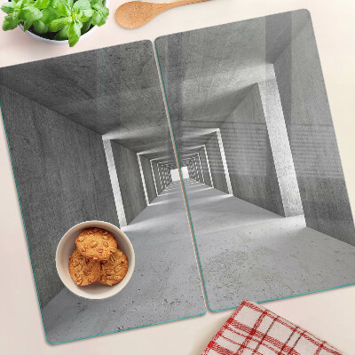 Schneidebrett glas Architektonischer Tunnel in Grautönen