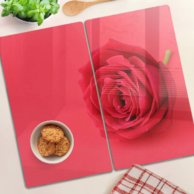 Schneidebrett glas Rote Rose auf dem Hintergrund