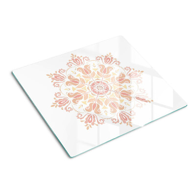 Glasschneidebrett Mandala in Rosatönen