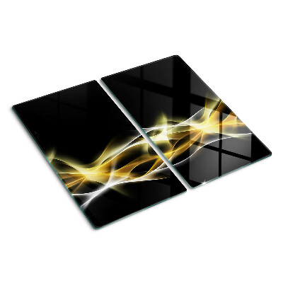 Glasschneidebrett Eine Welle aus Licht in Goldtönen