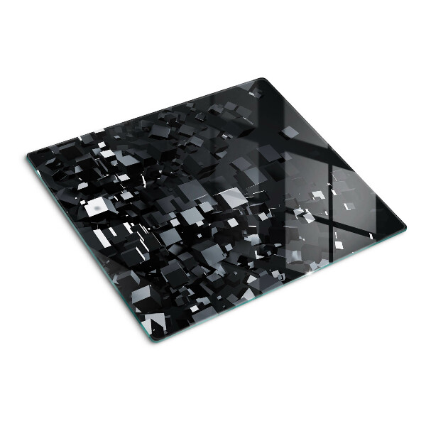 Schneidebrett glas Abstrakte schwarze Würfel