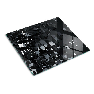 Schneidebrett glas Abstrakte schwarze Würfel