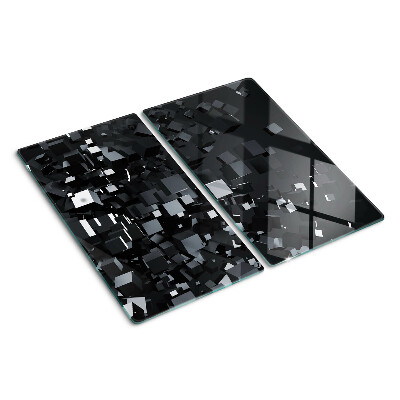 Schneidebrett glas Abstrakte schwarze Würfel