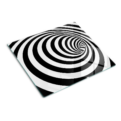 Schneidebrett glas Schwarz-weißes Spiralmotiv