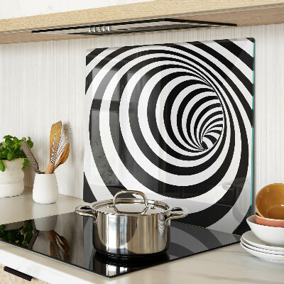 Schneidebrett glas Schwarz-weißes Spiralmotiv
