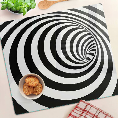 Schneidebrett glas Schwarz-weißes Spiralmotiv