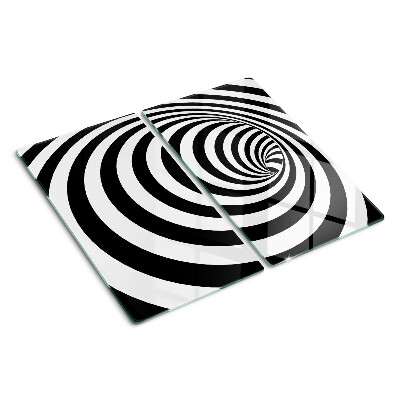 Schneidebrett glas Schwarz-weißes Spiralmotiv