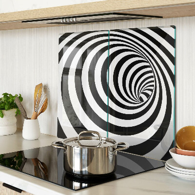 Schneidebrett glas Schwarz-weißes Spiralmotiv