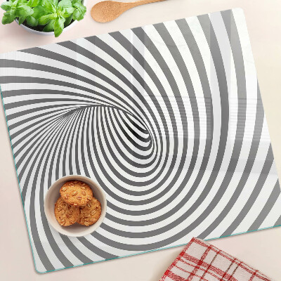 Schneidebrett glas Optisches Spiralmotiv